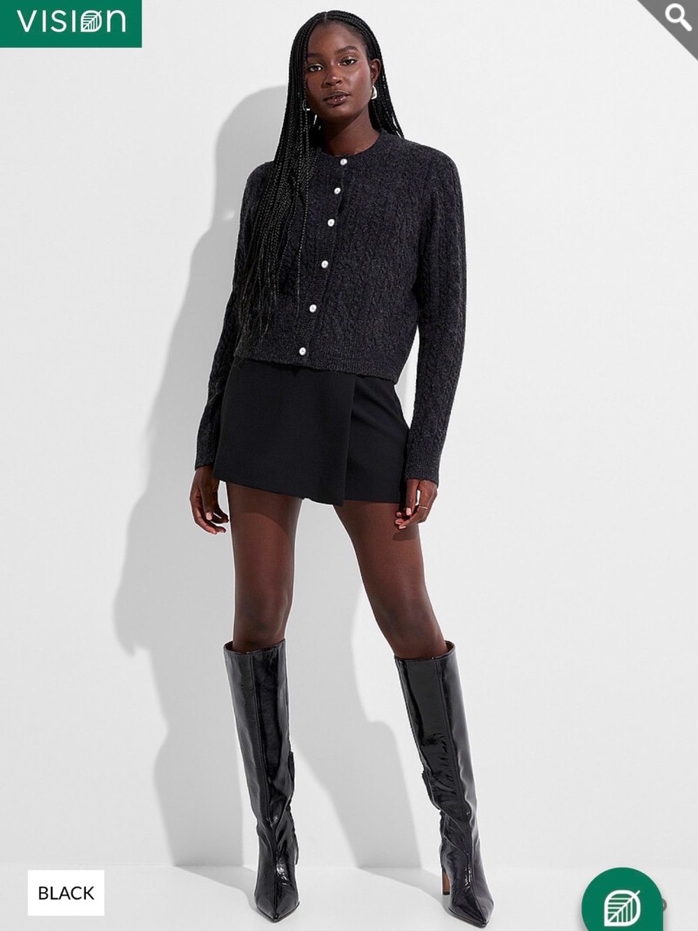 Simons Black Women's Skort Shorts - Wrapped Front Panel